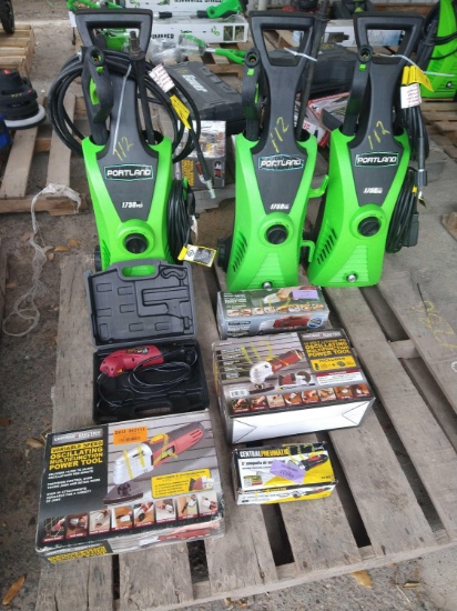 (3) Pressure Washers, (2) Oscillating Tool, Air Cut Tool & Rotary Tool