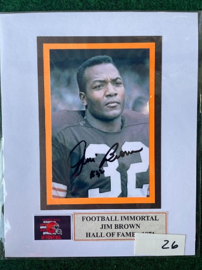 Jim Brown signed 8x10 photo matted