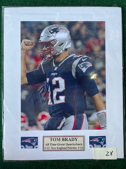 Tom Brady signed 11x14 photo matted