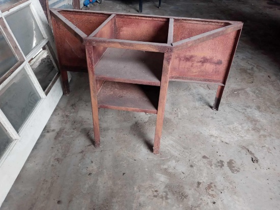 Vintage Wooden Door & 1950's 2 seat school desk