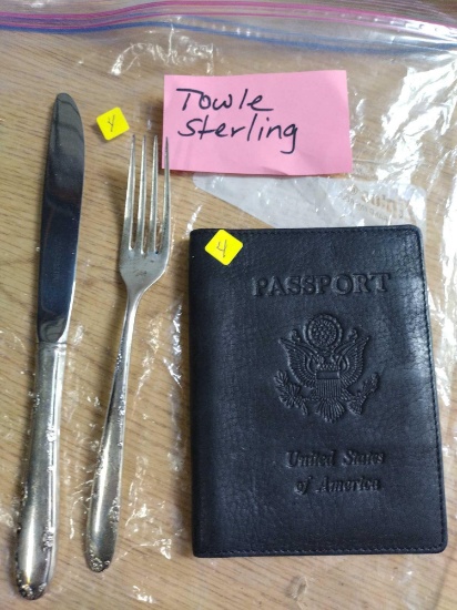 Passport Case & Towle Sterling Silver Utensils