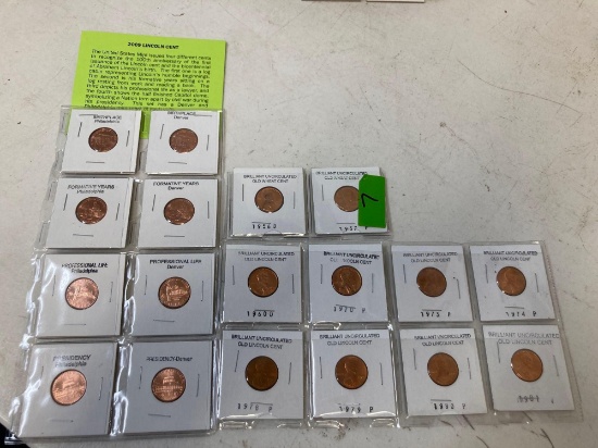 2009 Lincoln Set, Uncirculated Old Wheat Cent & Uncirculated Old Lincoln Cent
