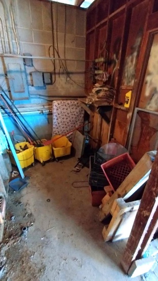 Mop Buckets, Baby Mattress, Crates, Mics Wood
