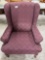 Maroon Wing Accent Chair