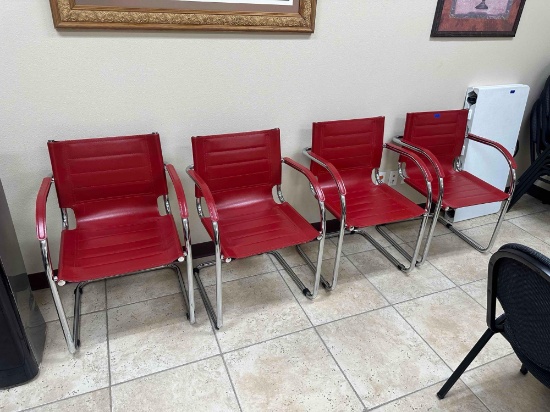 6 Red Office Chairs