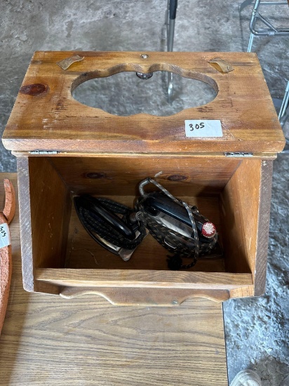 Vintage Irons, Wood Box