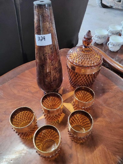 Vase, Glass Canister/Jar with Lid, Glass Cups