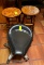 2 wood Stools & motorcycle Seat