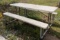 Outdoor plastic picnic table