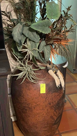 Large Vase With Floral Decor