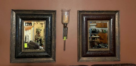 2 Mirrors & Candle Holder