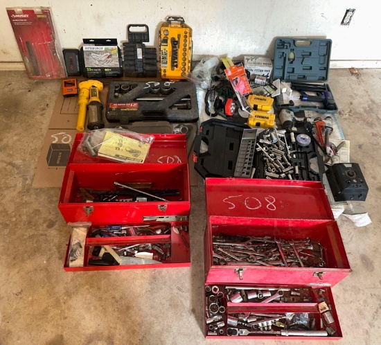 Hand & Power Tools on floor, tool bar