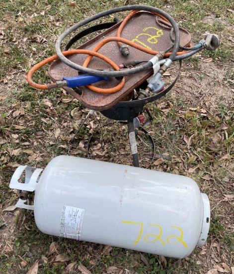 Burner with propane tank