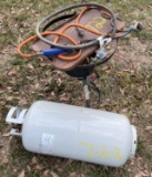 Burner with propane tank