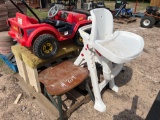 Chair, bench & Toy Car