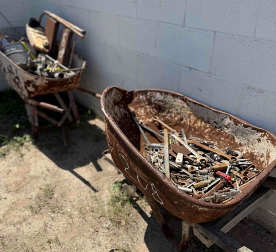 2 Wheelbarrows, Tools, and Hardware