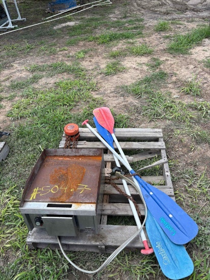 Grill, Chain Hoist, and Paddles
