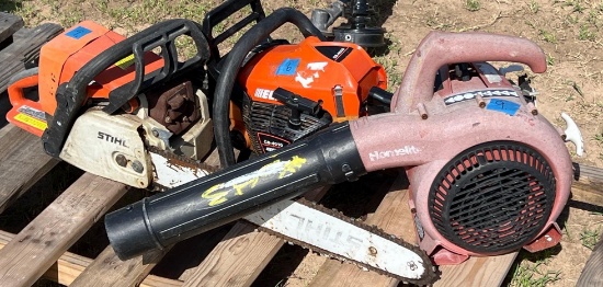 Echo Chainsaw, Stihl Chainsaw, and Homelite Blower