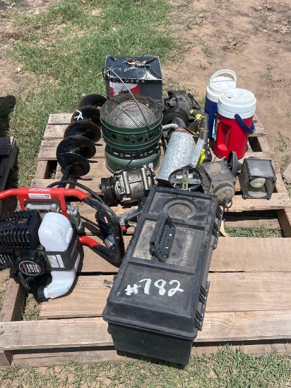 Predator Gasoline Auger Powerhead, Coleman Heater, Toolbox