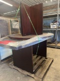 Cherry Table w/ Glass Top & Cherry Round Table w/ Glass Top