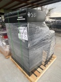 Sled Chairs & Black 4 Drawer Lateral File Cabinet