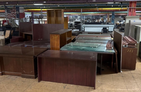 Desks, Shelves, Blinds, Table