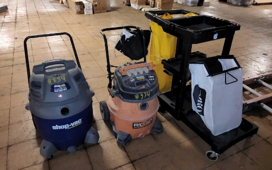 Vacuums, Janitor Cart