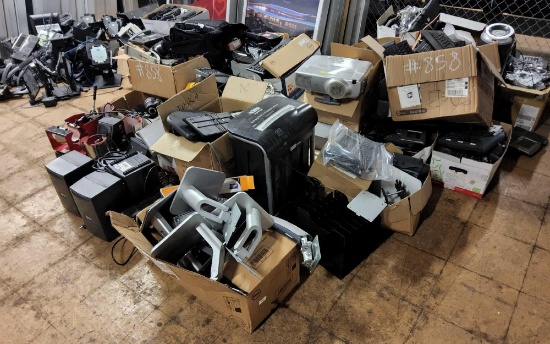 Office Phones, Mug Heat Press, Rolling Monitor Stand, Keyboards, Battery Backups, Projector,