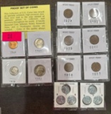 Proof Set of coins, Wheat Penny & Steel War Penny