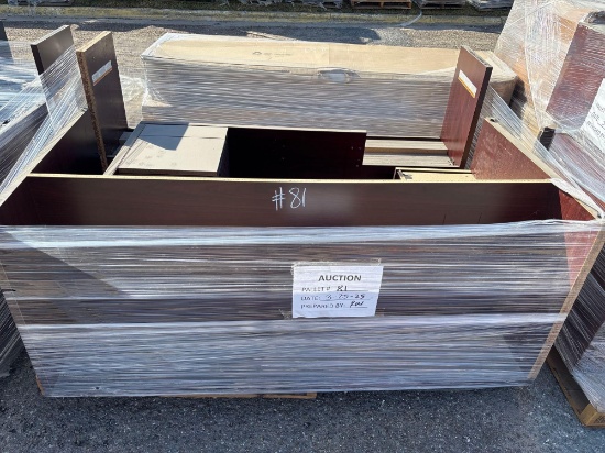 (2) Burgundy Office Wooden Shelves