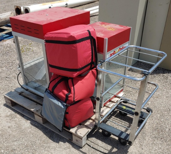 2- Popcorn Machines, Insulated Food Bags and Cart