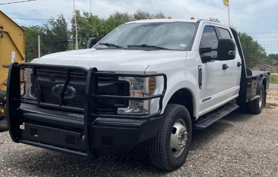 2019 Ford F-350 Pickup Truck with Dually Flatbed, VIN # 1FD8W3HT8KED64623