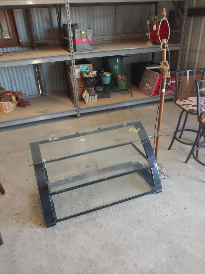 Glass TV Table and Lamp