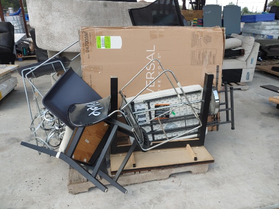 Chairs, Stools, Lamp, Folding Side Tables, Mirror and Table