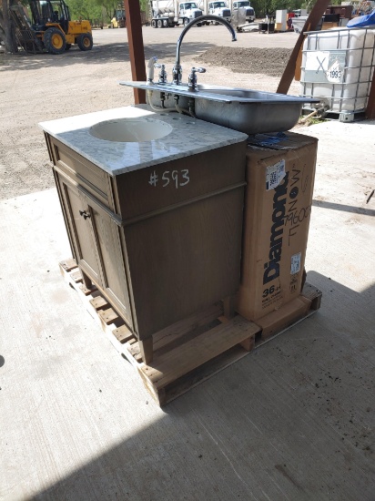 Wall Cabinet, Sink and Sink with Cabinet