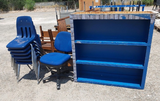 Shelf, Rolling Chair, Stackable Chairs and Wooded Chairs