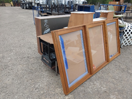 Display Wall Case, Shelf and Student Desk