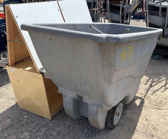 Trash Rolling Cart and Storage Cabinet with Easels