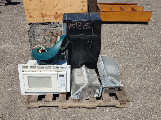 Mini Fridge, Microwave, Bird Cage and Security Lamps