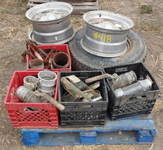 15in Rim with 1 Tire, Binders, Straps and Couplers