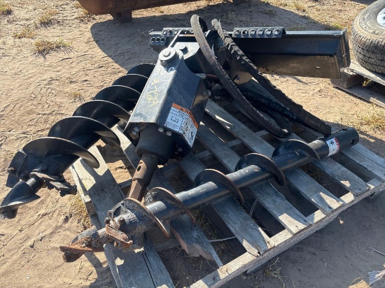 Bobcat Skid Steer Auger with 2 Auger Bits