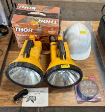 Spotlights, Hard Hat and Light