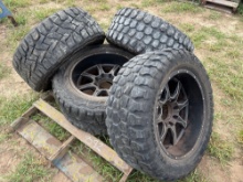 (4) Ironman Tires with Rims 33X12.50 R20 LT