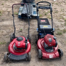 Red Troy-Bilt & Toro Push Mowers