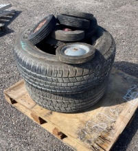 (2) Tires with Rims 26T-70-R17 5 Lug and Mower Tires