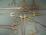 Lot of 10 Assorted Gold Handle Forceps/Scissors Lot #38 !