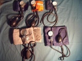 Misc. Lot of 5 Blood Pressure Cuffs Adult, Child, Large Adult For Parts!