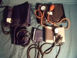 Misc. Lot of 5 Blood Pressure Cuffs Adult, Child, Thigh For Parts!