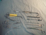 lot of 9 Misc Surgical Instruments Suction Tube,