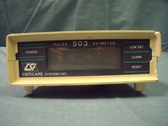 CSI Criticare 503 Rechargeable Patient Monitor w/o Finger Sensor For Parts !